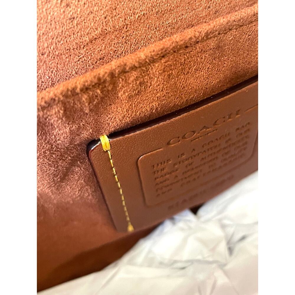 Coach Hadley Convertible Crossbody Bag CEB10 Suede Leather Gold Clay - Picture 10 of 13